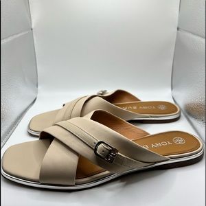 Tory Burch Delaney Leather Flat Sandal Size 10